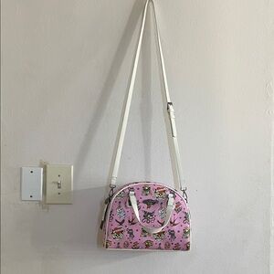 Ed Hardy Pink Crossbody Bag with White Strap